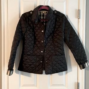 🎉🤩 Burberry black jacket w/silver buttons small/petite FREE SHIPPING